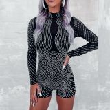 Hot Drill See Through Romper NY-2923