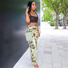 Loose Straight Camouflage Printed Pants GSMJ-6937