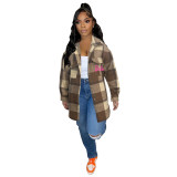 Loose Plaid Print Shirt Coat XMF-331