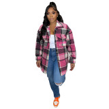 Loose Plaid Print Shirt Coat XMF-331