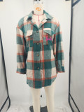 Loose Plaid Print Shirt Coat XMF-331