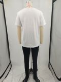 Fashion Print Short Sleeve Pants 2 Piece Set YIM-376