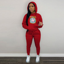Print Padded Sweatshirt Hooded Two Piece Set LSL-6522