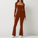 Square Neck Slim Casual Sport Jumpsuit ME-8470