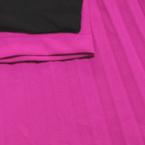 Color Blocked Tie Up Pressed Pleat Midi Dress SFY-396