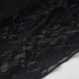 Solid Lace Patchwork T Shirt MZ-2826