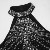Sexy Halter Sleeveless Hot Drill Mini Dress CYA-900821