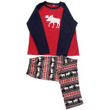 Elk Printed Parent-Child Home Long Sleeve Christmas Suit GSGS-0512