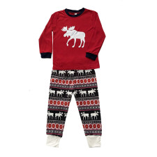 Elk Printed Parent-Child Home Long Sleeve Christmas Suit GSGS-0512