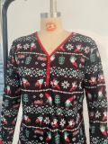 Christmas Print Parent-Child Family Two Piece Set GSGS-0580