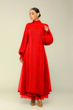Casual Knit Slit Pullover Mesh Two Piece Skirt Set TR-1290