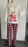 Christmas Moose Printed Parent-Child Home Pajama Set GSGS-0526