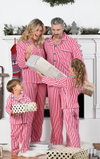 Christmas Stripe Printed Parent-Child Pajama Set GSGS-0607#