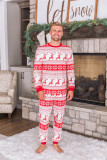Christmas Print Contrast Color Parent-child HomeTwo Piece Set GSGS-0532