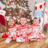 Christmas Print Contrast Color Parent-child HomeTwo Piece Set GSGS-0532