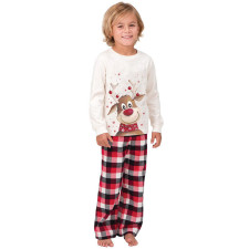 Christmas Moose Printed Parent-Child Long Sleeve Pajama Set GSGS-0519