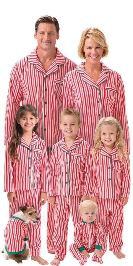 Christmas Stripe Printed Parent-Child Pajama Set GSGS-0607#