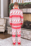 Christmas Print Contrast Color Parent-child HomeTwo Piece Set GSGS-0532