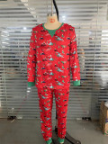 Christmas Printed Parent-Child Long Sleeve Pajama Set GSGS-0527#