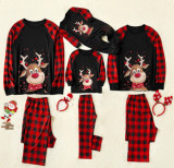 Christmas Fawn Print Round Neck Plaid Family Parent Set GSGS-0523