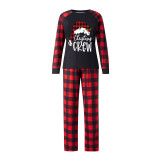 Round Neck Plaid Printed Christmas Parent-child Pajama Suit  YLDF-935
