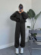 Solid Zipper Hooded Sweatshirt And Pants 2 Piece Set SSNF-211342