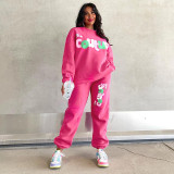 Letter Print Long Sleeve Sweatshirt Pants Suit GDLF-YYMKLN98
