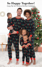 Christmas Stocking Printed Parent-Child Homewear Pajama Set YLDF-2278