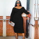 Plus Size Solid Color Slim Maxi Dress BMF-588