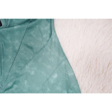 Print V Neck Tight Zipper Jumpsuit YF-10662