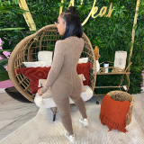 Print V Neck Tight Zipper Jumpsuit YF-10662
