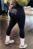 Letter Print Solid Tight Pants GYZY-8851