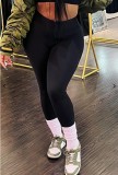 Letter Print Solid Tight Pants GYZY-8851