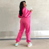 Letter Print Long Sleeve Sweatshirt Pants Suit GDLF-YYMKLN98
