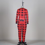 Christmas Plaid Print Family Matching Parent-Child Two Piece Set YLDF-201009