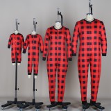 Christmas Plaid Print Family Matching Parent-Child Two Piece Set YLDF-201009