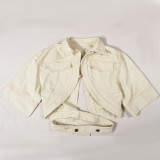 Half Sleeeve Lapel Neck Short Coat GNZD-9536TD