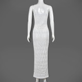 Slim Halter Hollow Metal Ring Tube Tops Dress GNZD-9567DD