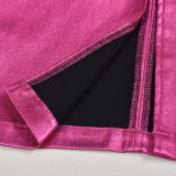 Patchwork Split PU Leather Half-body Skirt  GNZD-7662SG