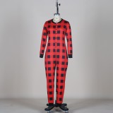 Christmas Plaid Print Family Matching Parent-Child Two Piece Set YLDF-201009