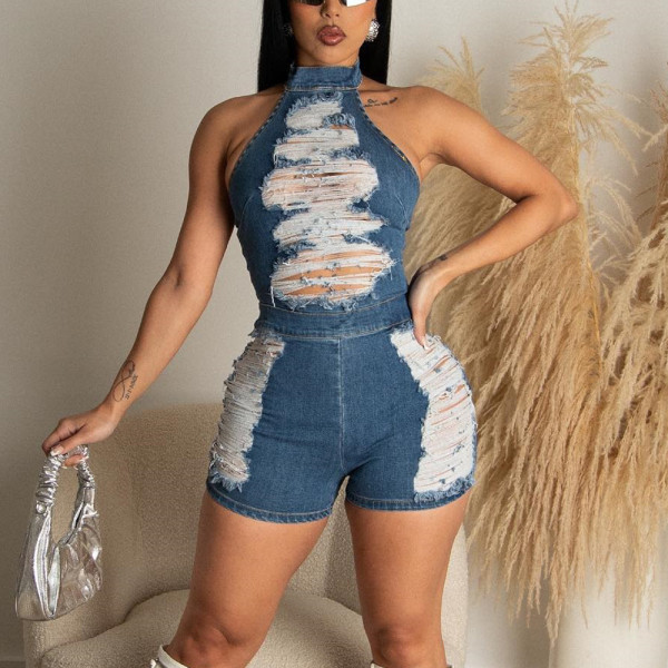 Sexy Hollow Out Backless Tight Romper GNZD-7636JR