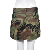 Camouflage Print Split Mini Skirt GNZD-9190DD
