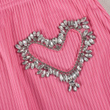 Loving Rhinestone Tank Tops And Skirts 2 Piece Set GNZD-9612SD