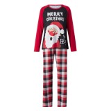 Christmas Snowman Letter Print Homewear Pajama Set  YLDF-2292