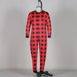 Christmas Plaid Print Family Matching Parent-Child Two Piece Set YLDF-201009