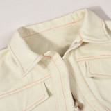 Half Sleeeve Lapel Neck Short Coat GNZD-9536TD