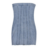Sexy Wrap Chest Backless Denim MIni Dress GNZD-9220DD
