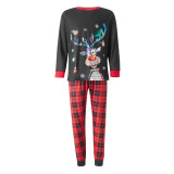 Christmas Moose Print Plaid Family Matching Pajama Set YLDF-478