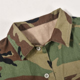 Camouflage Printed Ruffle Sleeve Jacket GNZD-9151TD
