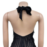 Deep V Neck Backless Halter Jumpsuit BY-6737